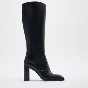 HEELED KNEE HIGH BOOTS